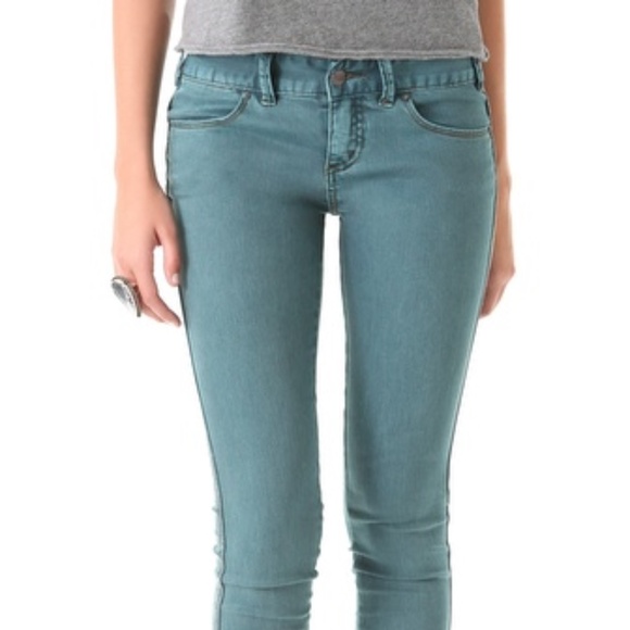 Free People Millennium Turquoise Skinny Jeans - Picture 3 of 5